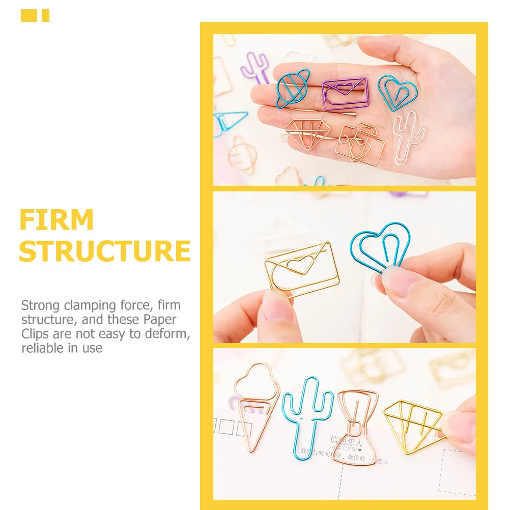 

60Pcs Hollow-Out Paper Clips Creative Metal Paper Clips Strong Clamping Force for Office School Files Documents Stationery