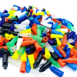 50/100pcs multicolor syringe head cap syringe dispenser dispensing needle sealing plug syringe cap combination