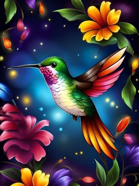 

Цветок Колибри AB Наборы алмазной живописи Фото Арт 5D DIY Полная квадратная круглая мозаика Вышивка крестиком Домашний декор Подарок