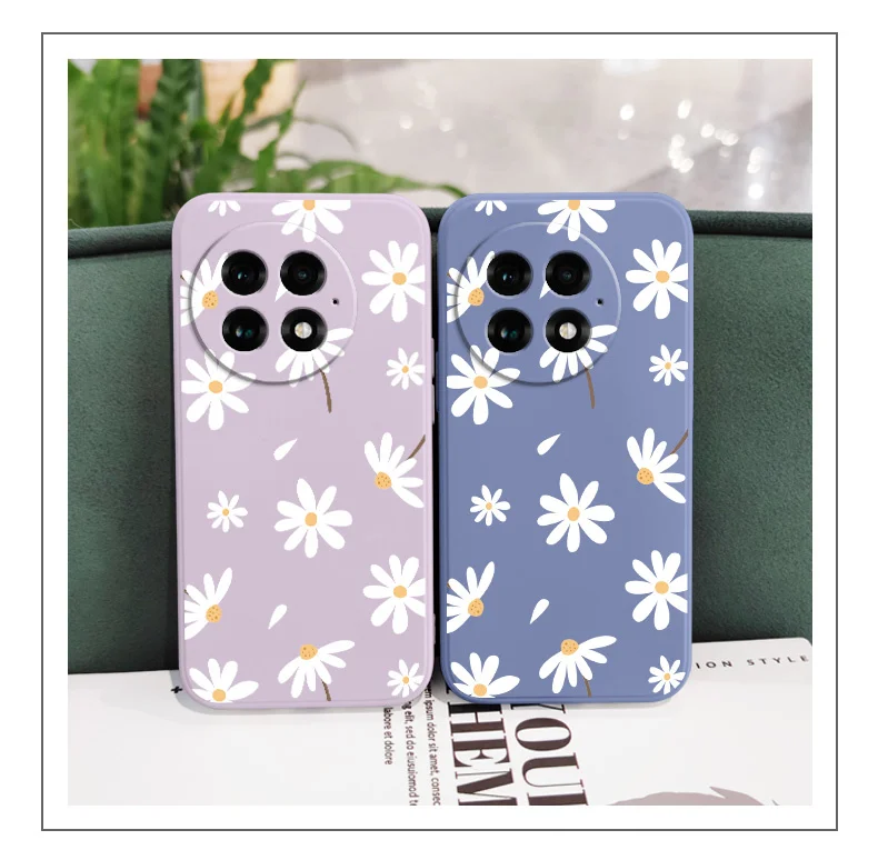 Charmante Gänseblümchen-Handyhülle für Oneplus 15 15R 13 13R 12 12R 11 10 10T 9R 9RT 9 8T 8 7T Pro Flüssigsilikon-Cover – Detail 6