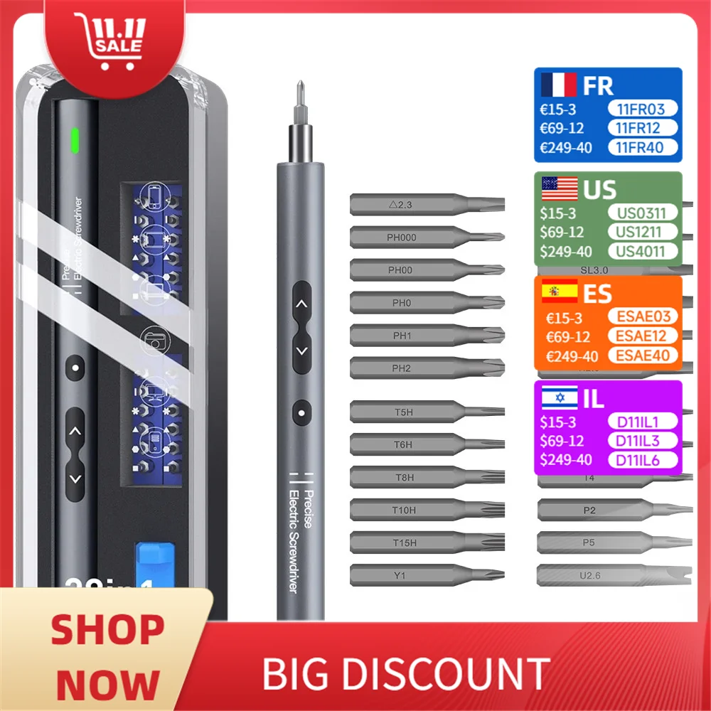 2023 New Upgraded Electrical Precision Screwdriver Set Type-C Rechargeable Pen Kit Wireless Cordless Bit for Xiaomi Phone Repair