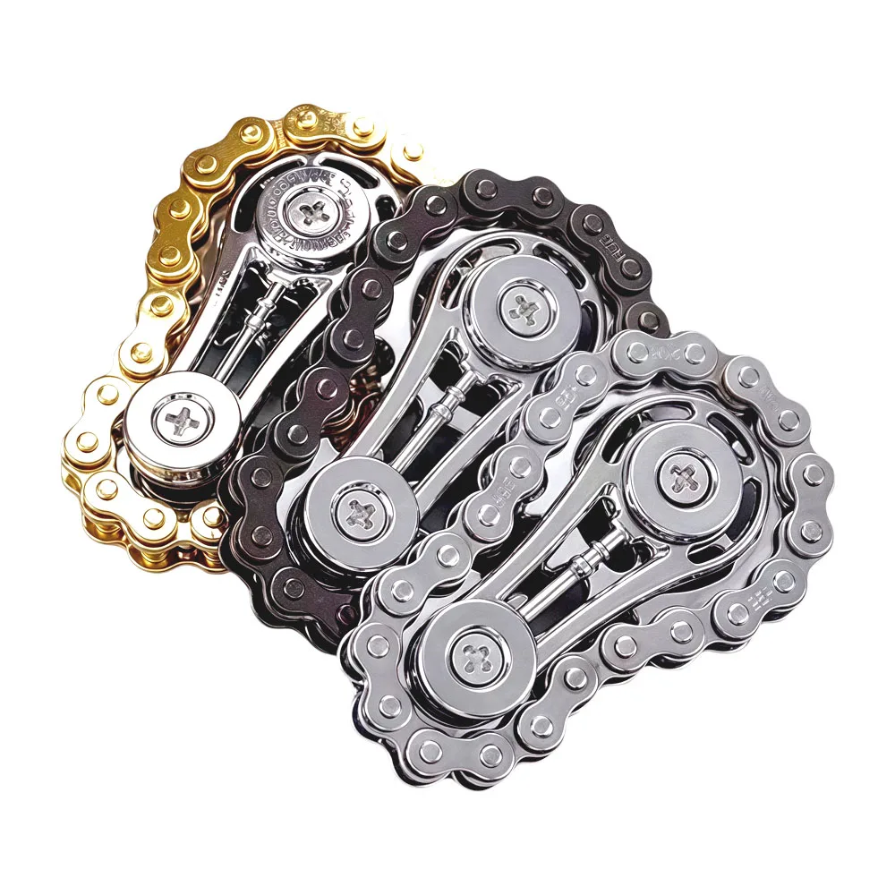 메탈 기어 체인 피젯 스피너 – 성인을 위한 스트레스 해소 장난감 |   감압 항불안 핸드 스피너