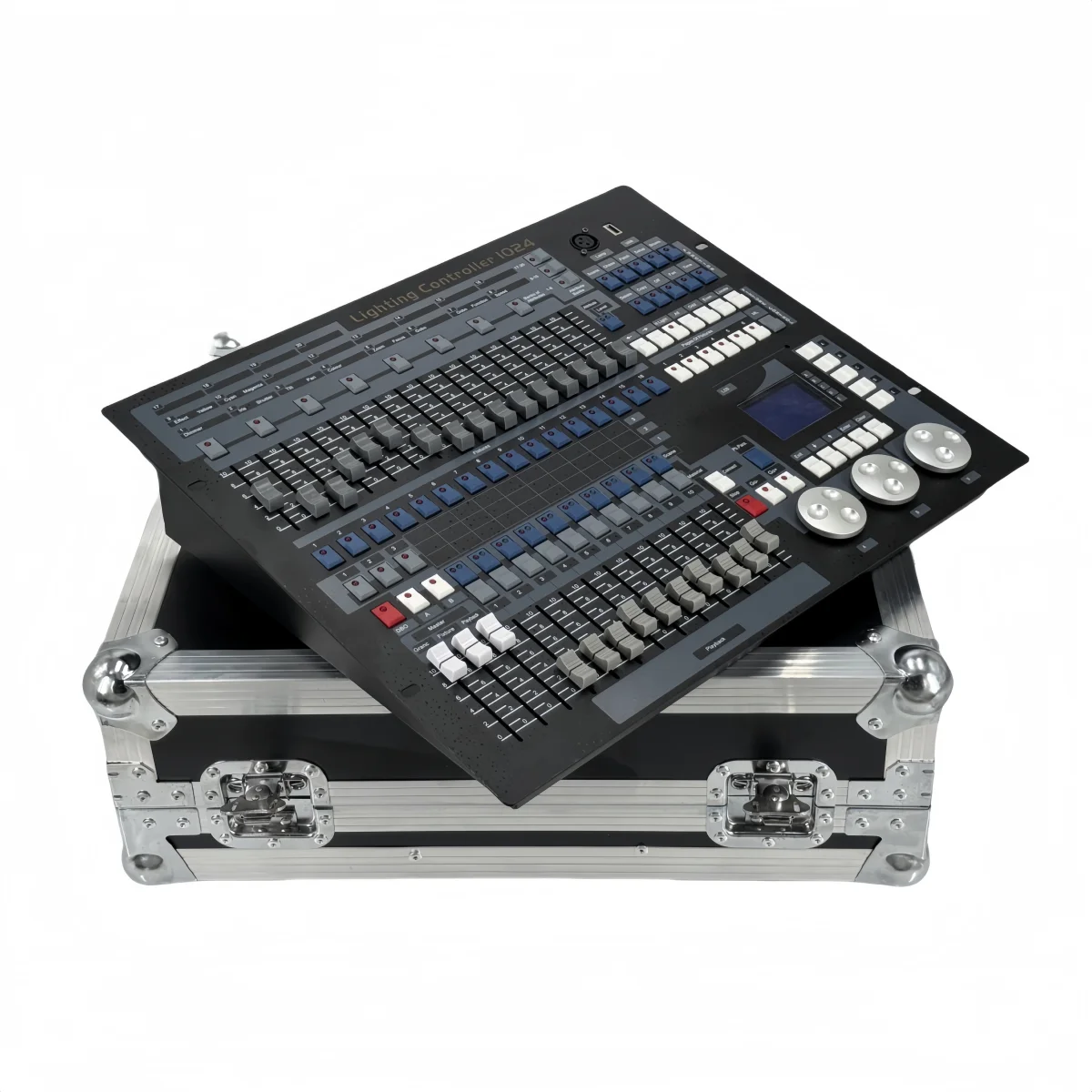 

Консоль DMX 1024 с кейсом для полета, контроллер DJ DMX512, подходящий для движущегося головного света, серия Par Light, сценическое осветительное оборудование
