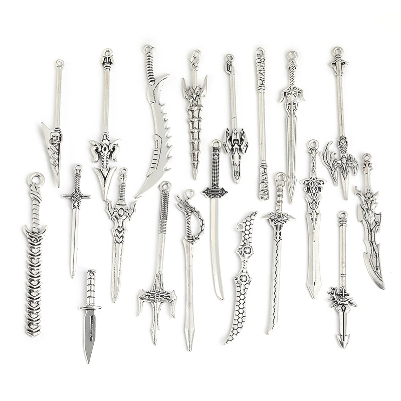 Vintage 5 pcs/lot Weapons Arrow Knife Charms Jewelry Making DIY handmade Earrings necklace bracelet Crafts