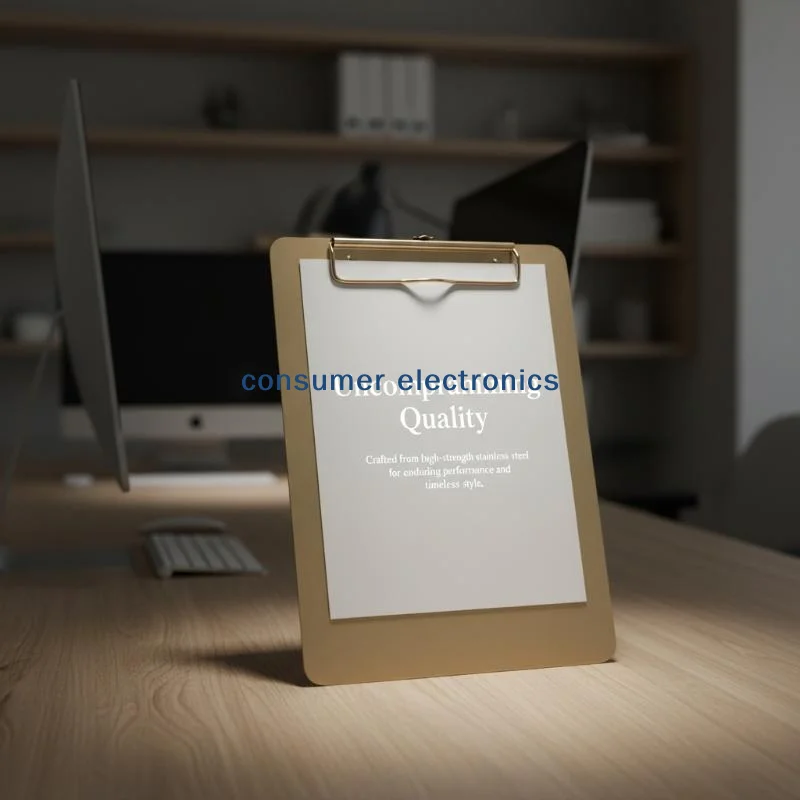 

Портативный золотистый органайзер-планшет из нержавеющей стали с гладкой поверхностью для письма, для организации документов в офисе и школе