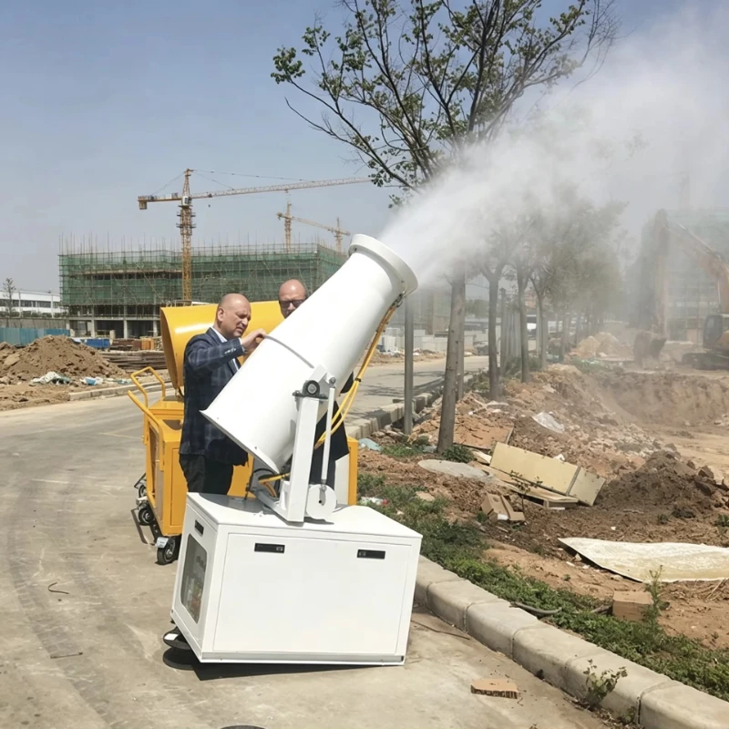 Mini Fog Cannon Water Mist Blower 22M Range Spraying Temporary Demolition Site Orchard Livestock Dust Equipment