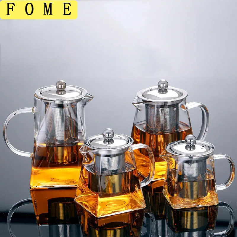 

350/550/750/950ml Borosilicate Glass Tea Kettle With Removable Stainless Steel Infuser Teapot Blooming And Loose Leaf Tea Maker