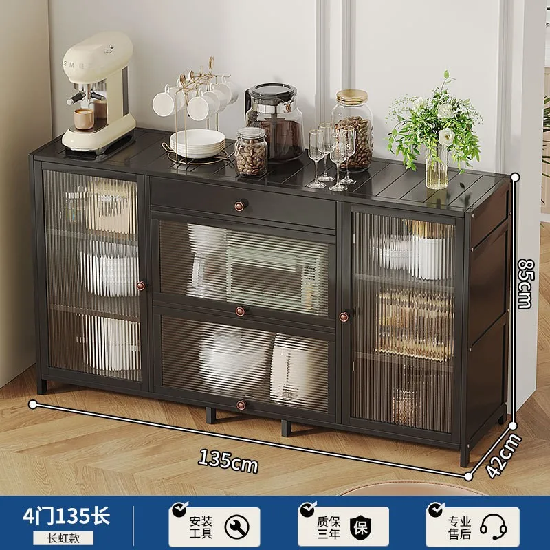 Vitrine Organisatrice de Cuisine, Meuble de Rangement, Armoire, Table d'Appoint