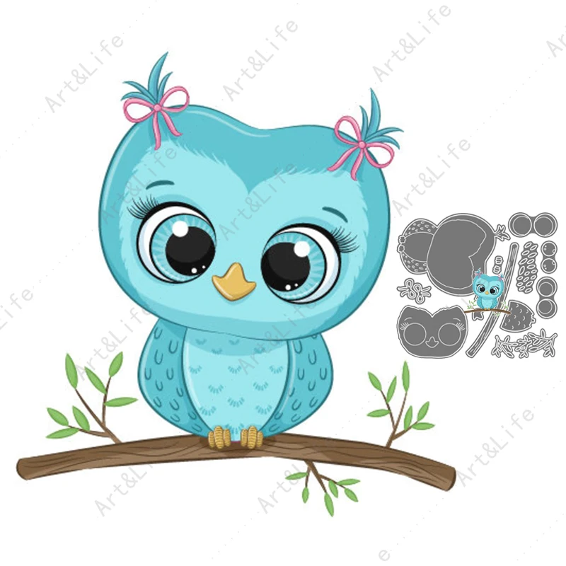 

Cute Animals Owl New Metal Cutting Dies Children's Toys Stencils for Making Scrapbooking Album Birthday Cards Embossing Cut Die