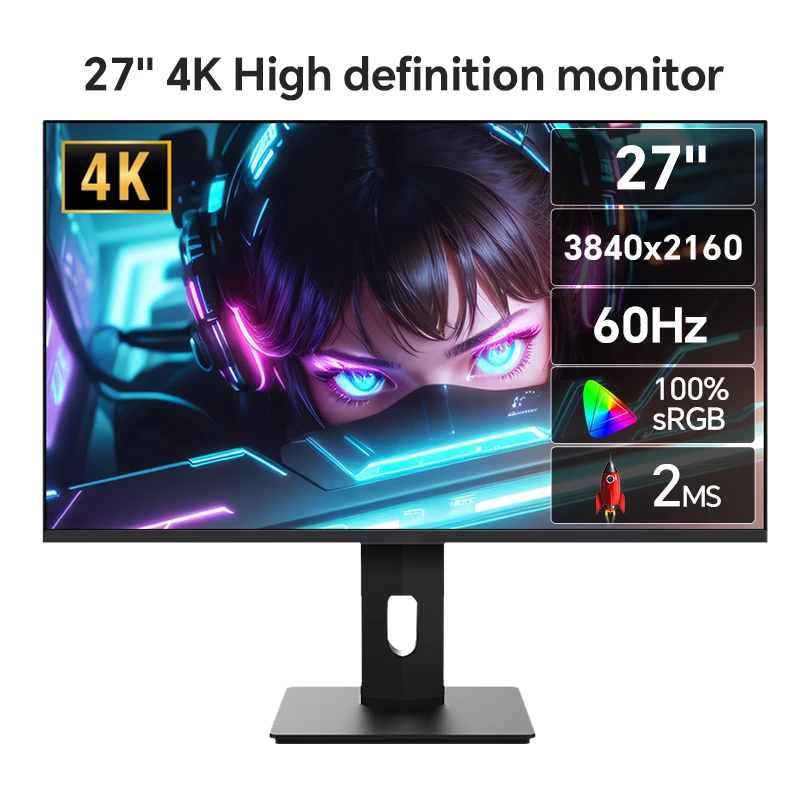 

Anmite 27" IPS 4K Monitor PS4 LCD Computer Game High color gamut screen suitable for graphic designers