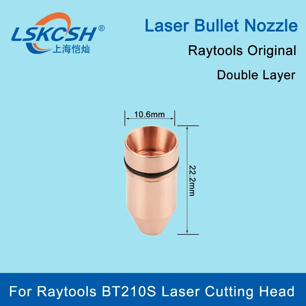   10 unids/lote Raytools boquilla de bala Original de doble capa D10.5H22 para corte Lasermech cabezal láser Raytools BT240S