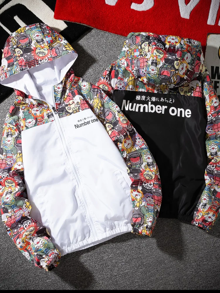 

Корейская мужская молодежная толстовка с принтом «Дьявол» в новом стиле, весенне-осенняя, модная мужская верхняя одежда из полиэстера и нейлона, комфортная...