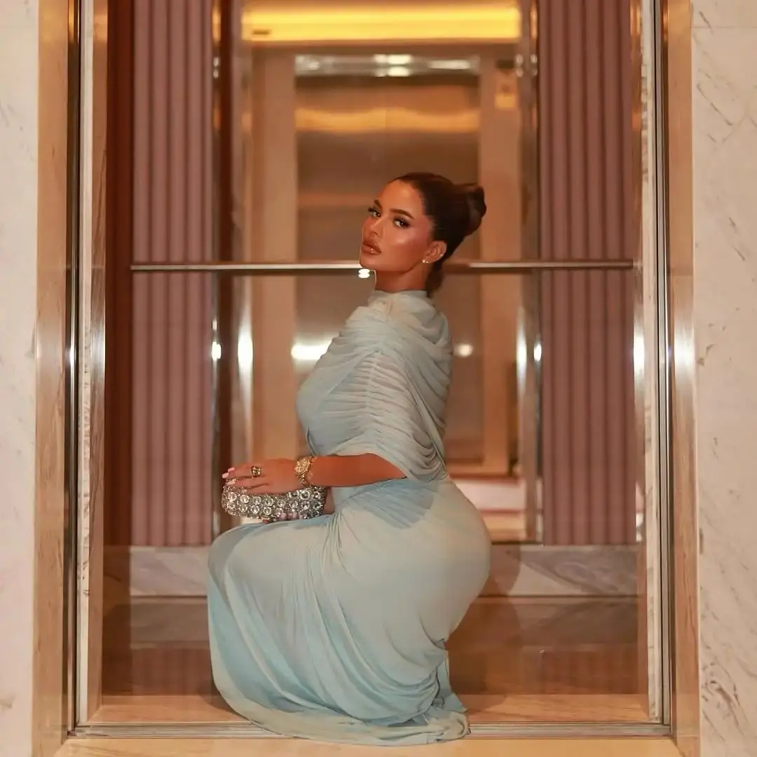 Ofherown サウジアラビアプリーツイブニングドレス O ネックケープスリーブマーメイドフォーマルオケージョンドレスエレガントなプロムドレスカスタマイズ