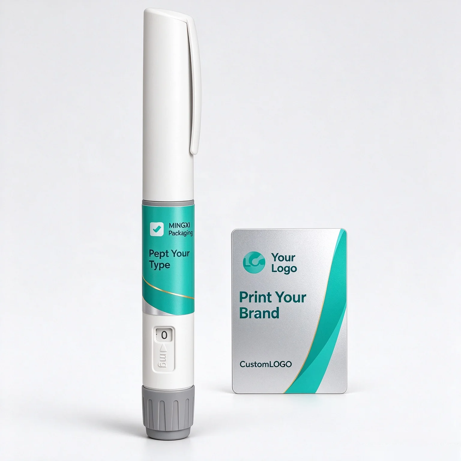 Custom Logo Waterproof Vinyl Pen Labels Stickers Matching Peptide Packaging Boxes Free Design For Injectable Pen Boxes