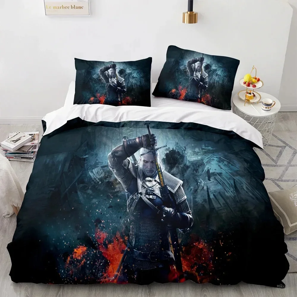 3D Printed Witchers Duvet Cover Game Bedding Set Double Twin Full Queen King Adult Kids Bedclothes Quilt Cover