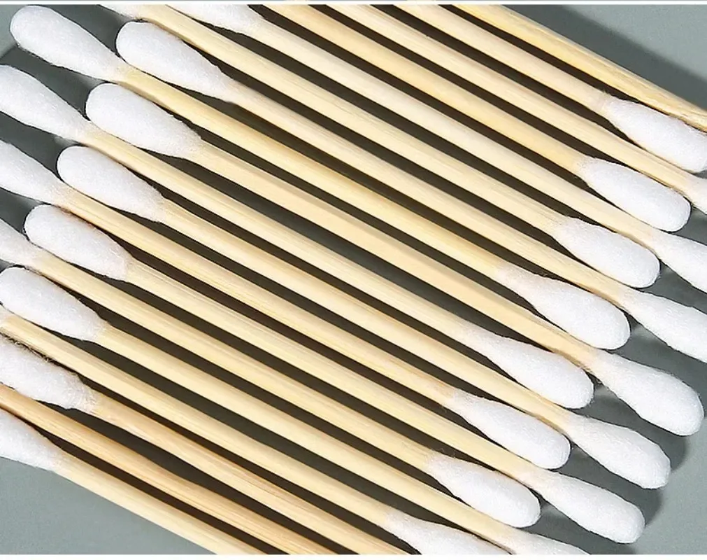 100 unids/lote hisopos de algodón de doble cabeza limpieza de nariz y oídos mujeres maquillaje punta de bastoncillos de algodón para palos de madera herramientas de cuidado de la salud gran oferta