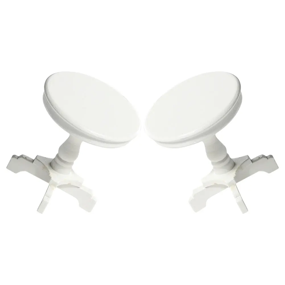 Mini mesa redonda para decoración de muebles, accesorios para casa de muñecas, Hada lateral, jardín, madera, miniatura, 2 uds.