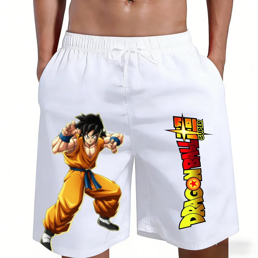 2026 New Dragon Ball Yamcha Classic Fighting Pose Anime Print Beach Shorts Casual Loose Family Matching Outfits Summer Quick Dry