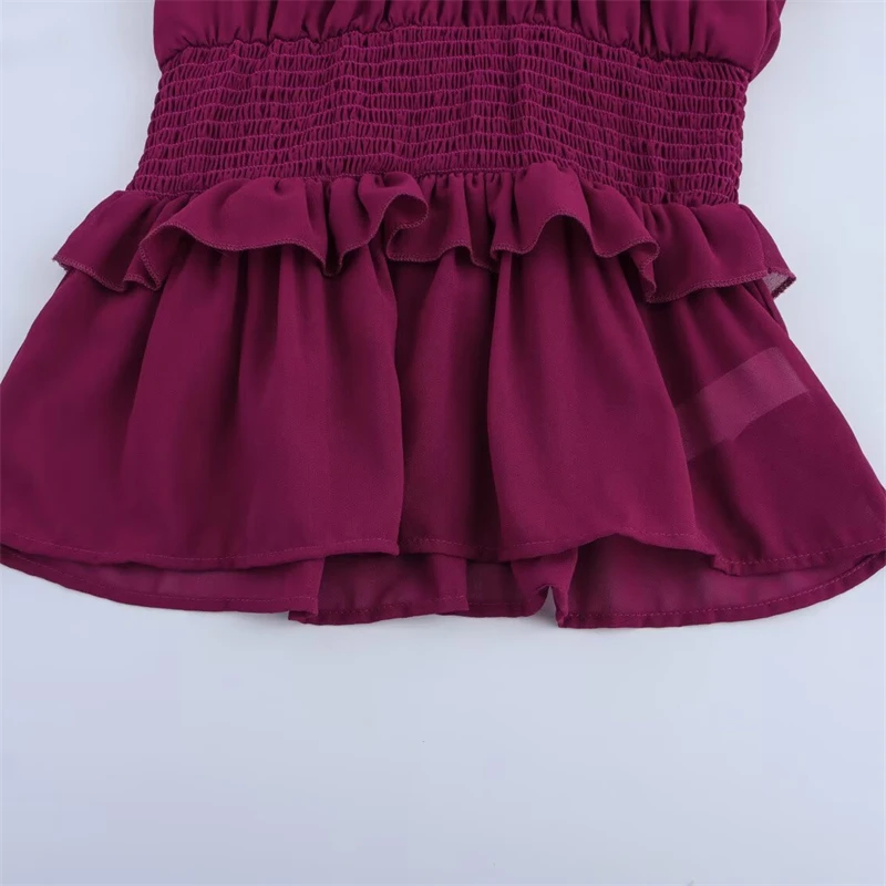 KEYANKETIAN 2025 Lente/Herfst Nieuwe vrouwen Agaric Decoratie Chiffon Shirt Hof stijl Mock Hals Lantaarn Mouw Slanke blouses Top