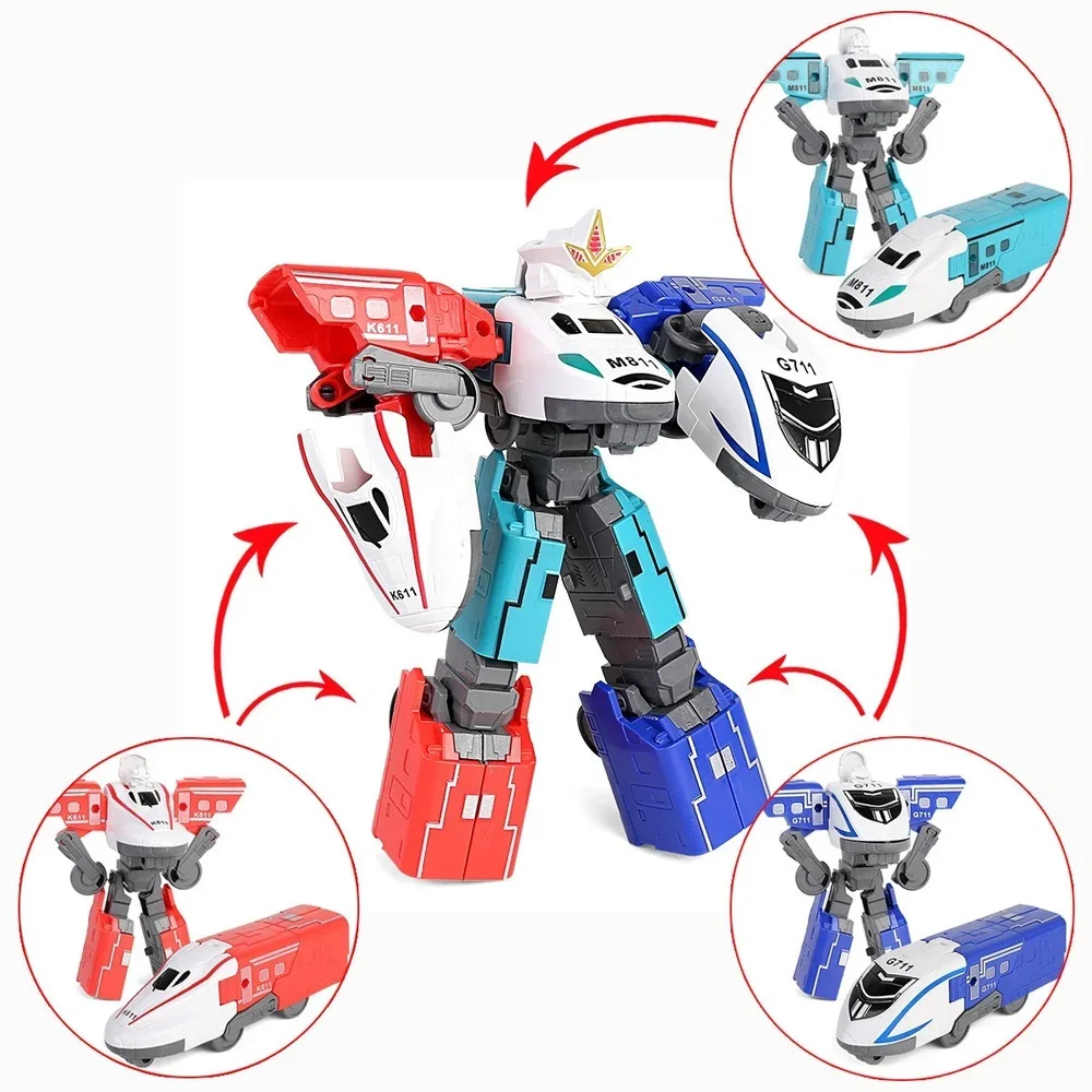 Anime Movie Three-in-one Car Fit Robot Train Action Figure Model Children's Toys for Boy