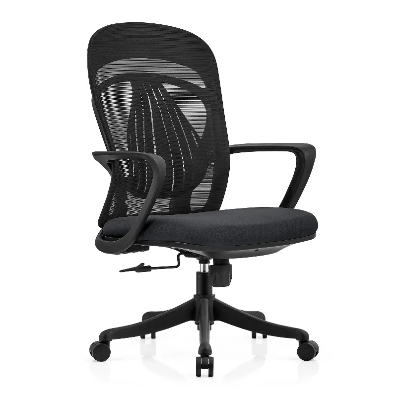 #¥Modern Design Ergonomic Swivel Office Chair Fixed Headrest Mesh Material Breathable Comfortable