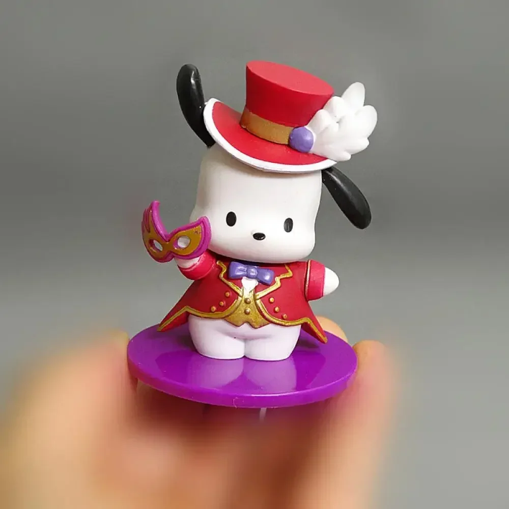 Sanurgente-Masque Hello Kitty, Cinnamoroll Kuromi Butter, Figurines d'anime Kawaii, Jouet d'action décoratif, Cadeaux d'Halloween, 8cm, Ensemble de 6