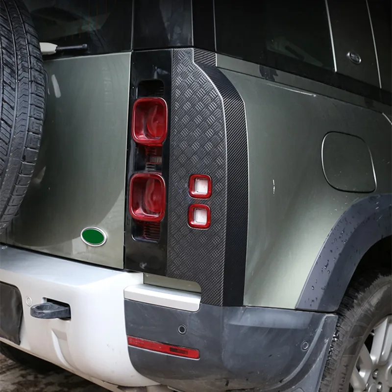 

For 20-22 Land Rover Defender 90/110 modified real carbon fiber rear tail light panel decorative frame protection stickers