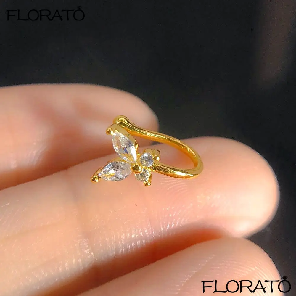 

1Pcs Gold Color Zircon Butterfly Ear Clip Female Luxury Shiny Crystal Non-Piercing Fake Cartilage Ear Cuff Earring Jewelry Gifts
