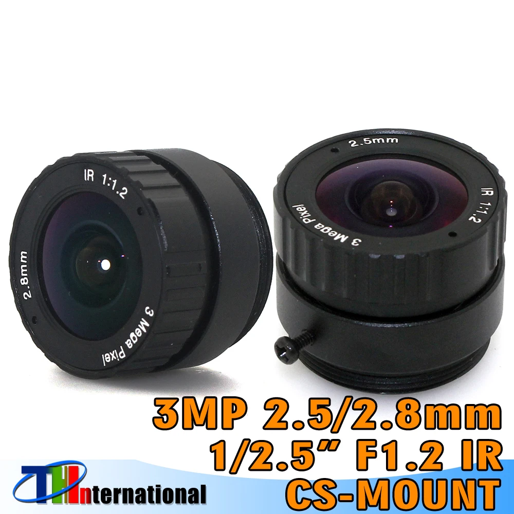 3MP 2.5mm 2.8mm obiektyw CS nadaje się zarówno do 1/2.5 "i 1/3" CCTV CMOS chipsetów dla HD kamery IP i kamera ochrony