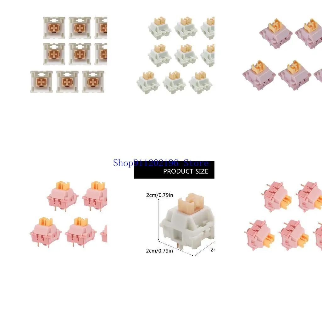 

P82A Cream Yellow Peaching Silents Linears Mechanical Keyboards Switches Pre Lubed for Smooth Gaming Experience