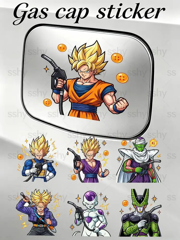 

ANIME DRAGON BALL Super Saiyan Goku Vegeta Car Fuel Tank Cap Sticker Funny Auto Decal Waterproof Vinyl Sticker
