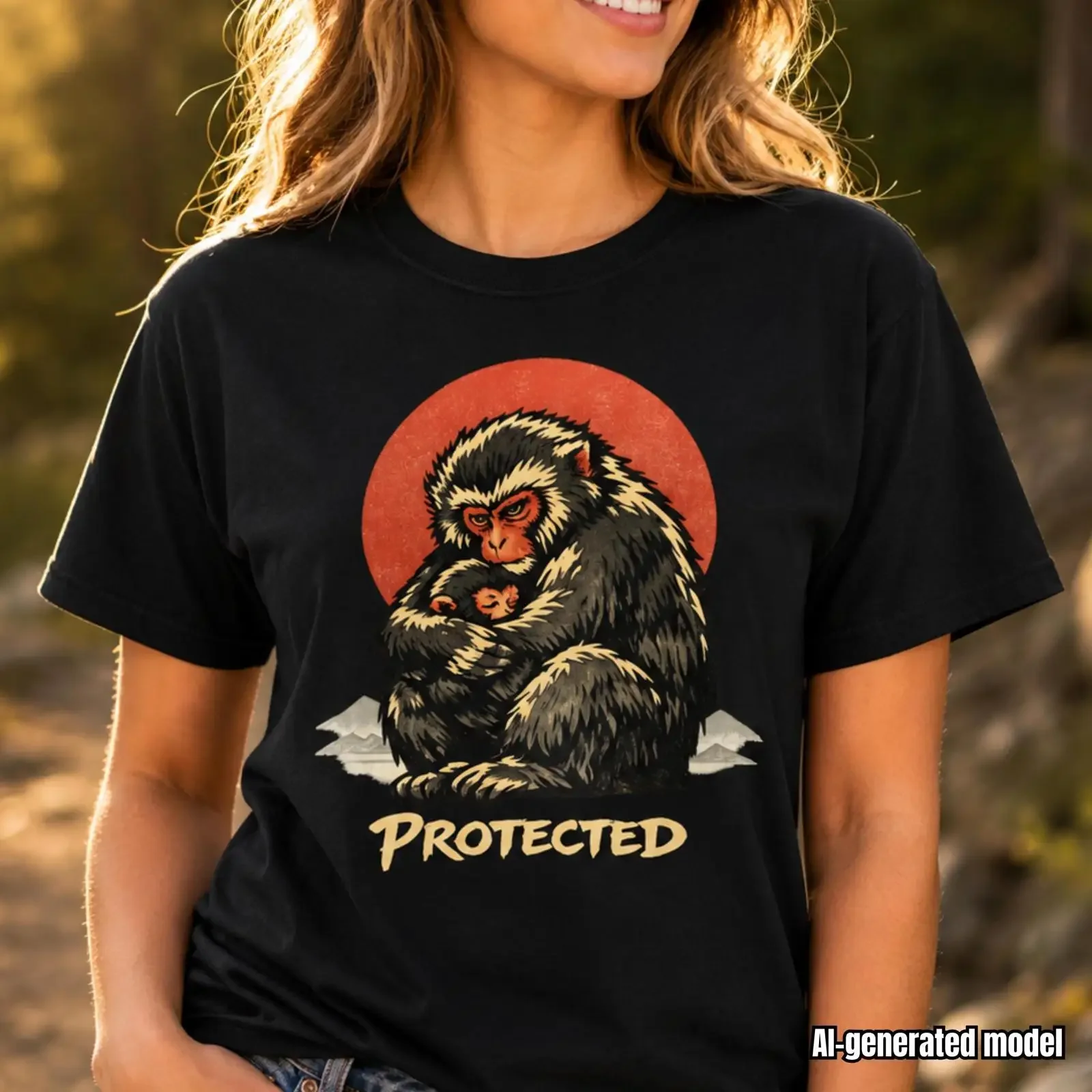 Chimpanzee T Shirt Monkey Ape Animal Lover Wildlife Primate Safari  vintage Washed graphic designer clothes Stylish Casual