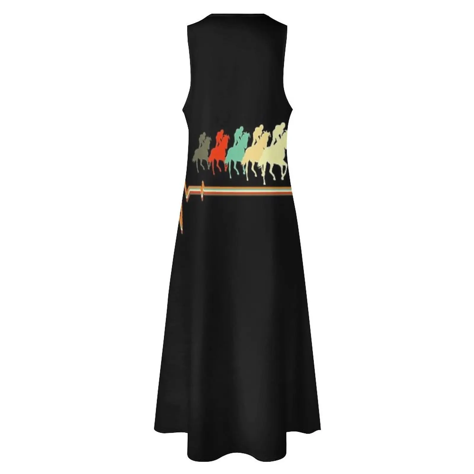 เสื้อแข่งม้า, ชุดเดรสยาวลายม้าแข่งสไตล์เรโทรวินเทจ เสื้อผ้าผู้หญิง ชุดเดรสปาร์ตี้สุดหรูสำหรับผู้หญิง