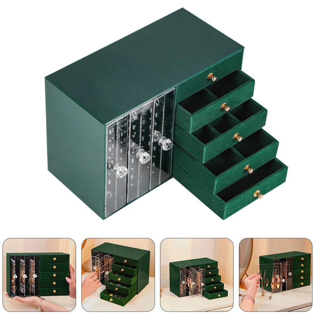 Jewelry Storage Box Large Drawer Necklace Organizer Display Storage Holder Clear Jewelry Display Box Practical Gift