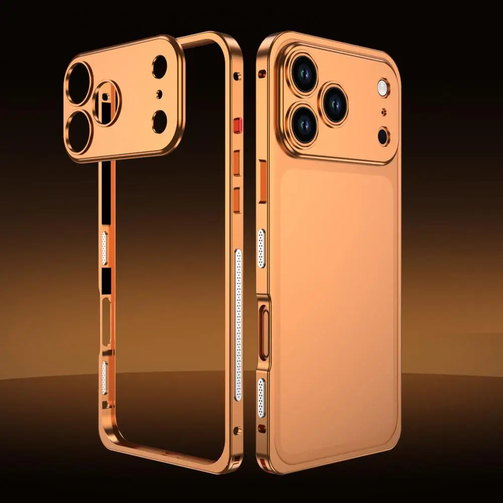 

Metal Phone Case For Iphone 17/17 Pro/17 Max/17 Air Detachable Lens Cover & Heat Dissipation Phone Case With Hidden Strap Hole F
