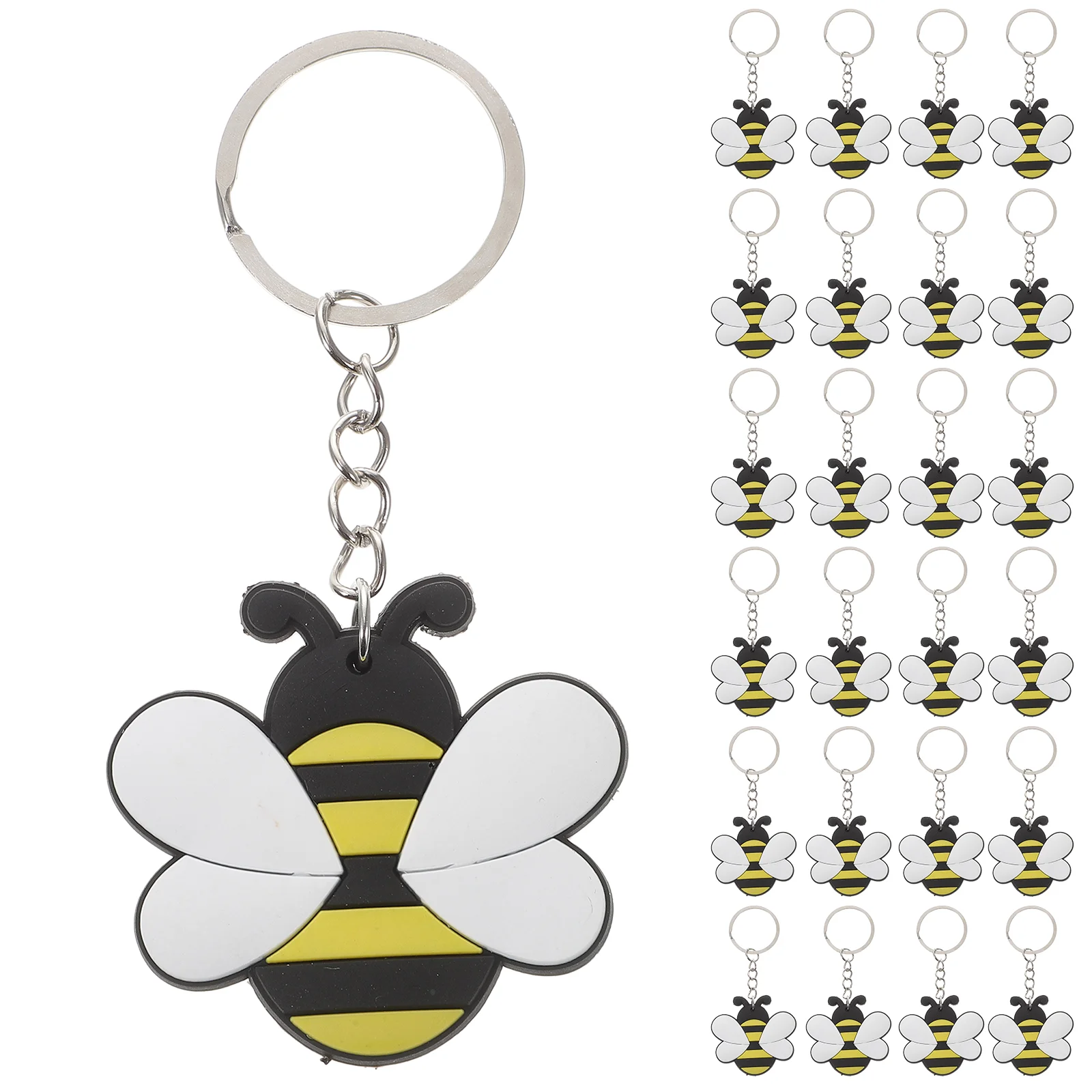 

24 Pcs Bee Keychain Purse Decors Cartoon Hanging Metal Gift Handbag Keyring Pendant Child