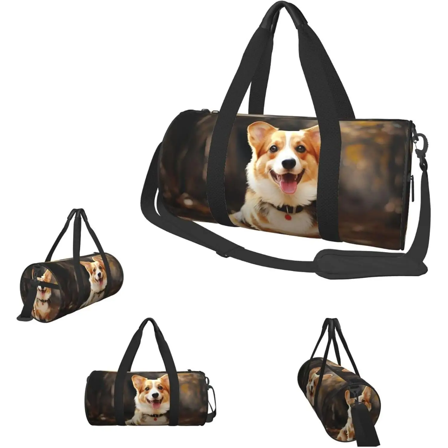 

Спортивные сумки, маленькая дорожная сумка с изображением собаки корги, сумка для ночевки с отделением для обуви, ручная кладь для мужчин и женщин