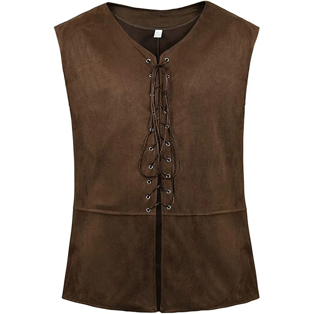 Steampunk Vikings Gilet da pirata per adulti Taglie forti Costume da uomo Carnevale Gilet senza maniche gotico rinascimentale medievale