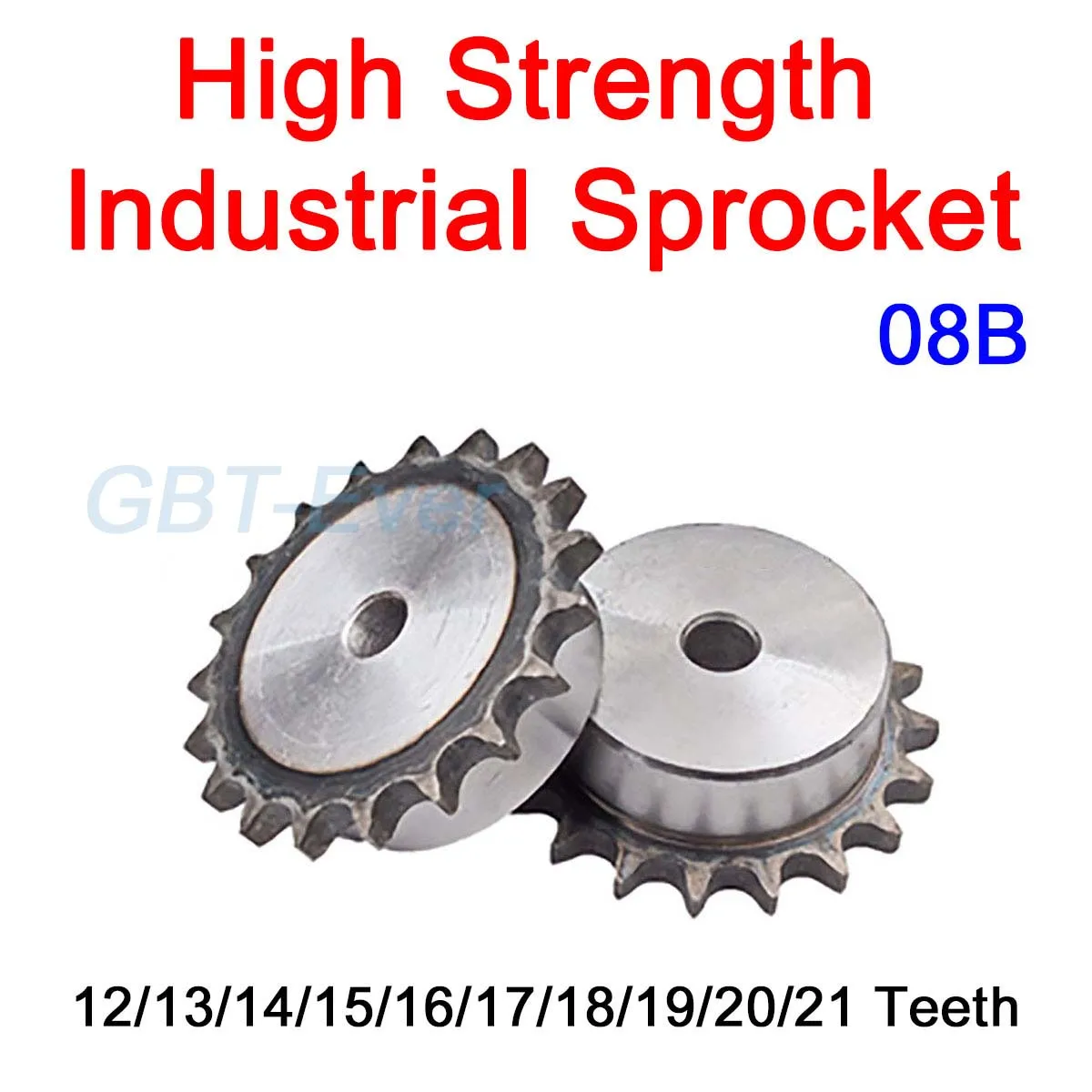 1Pc 08B Industrial Drive Sprocket Wheel 45# Steel Chain Gear 12/13/14/15/16/17/18/19/20/21 Teeth Process Hole Tooth Pitch 12.7mm