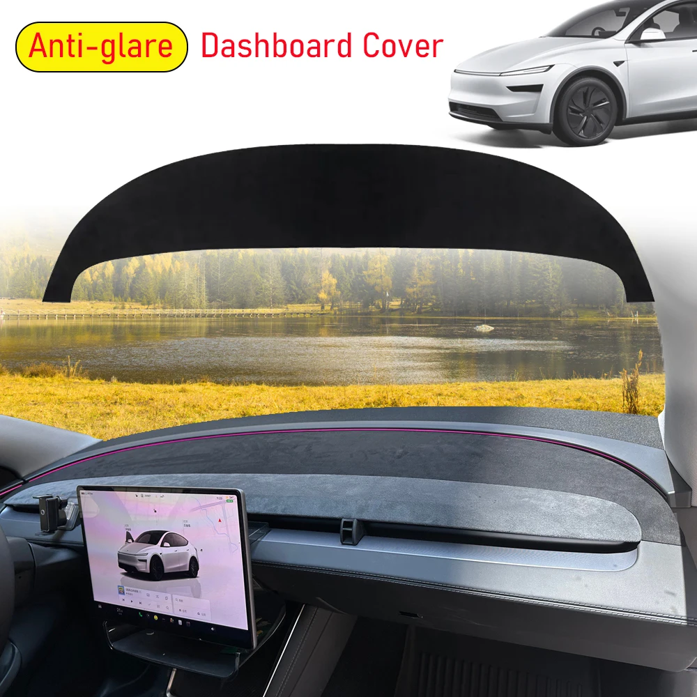 

For Tesla Model Y Juniper 2026 2025 Dashboard Cover Pad Suede Sunshade Protector Anti-UV Dash Mat Non-slip Pads Car Accessories