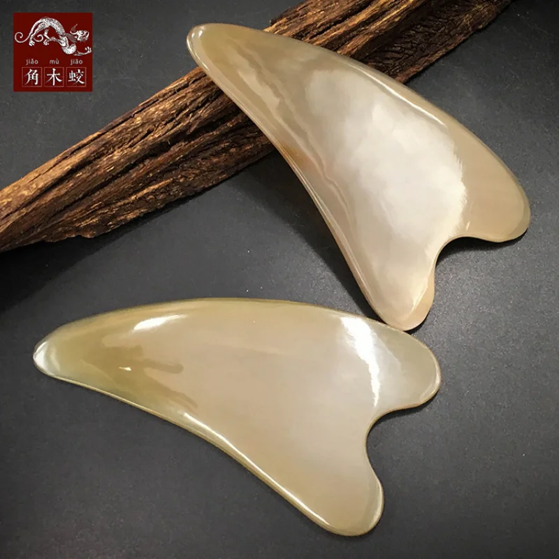 Jiaomu Jiao Yak Horn Scraping Board, Heart-Shaped Massage Beauty Pad, Thickened Version