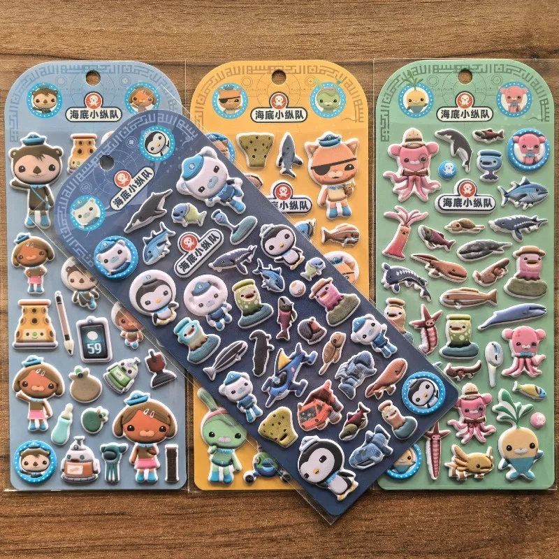 

4pcs Octonauts Peso Barnacles Kwazii Cartoon Cute Character Sticker DIY 3D Decorative Stickers