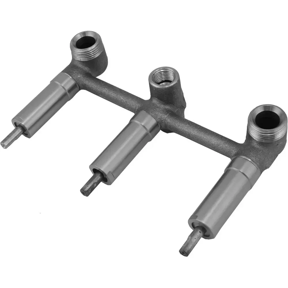 8 Three-Handle Tub and Shower Faucet, Oil Rubbed Bronze, Porcelain Levers, Washer and Cartridges Included