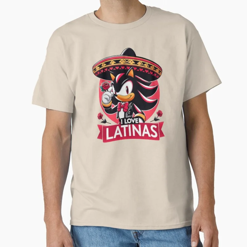 أنا أحب اللاتينية سونيك الظل القنفذ هدية تي شيرت للرجل بلوزات كبيرة الحجم أنيمي الجرافيك طباعة Y2k الملابس الكرتون المحملة #2