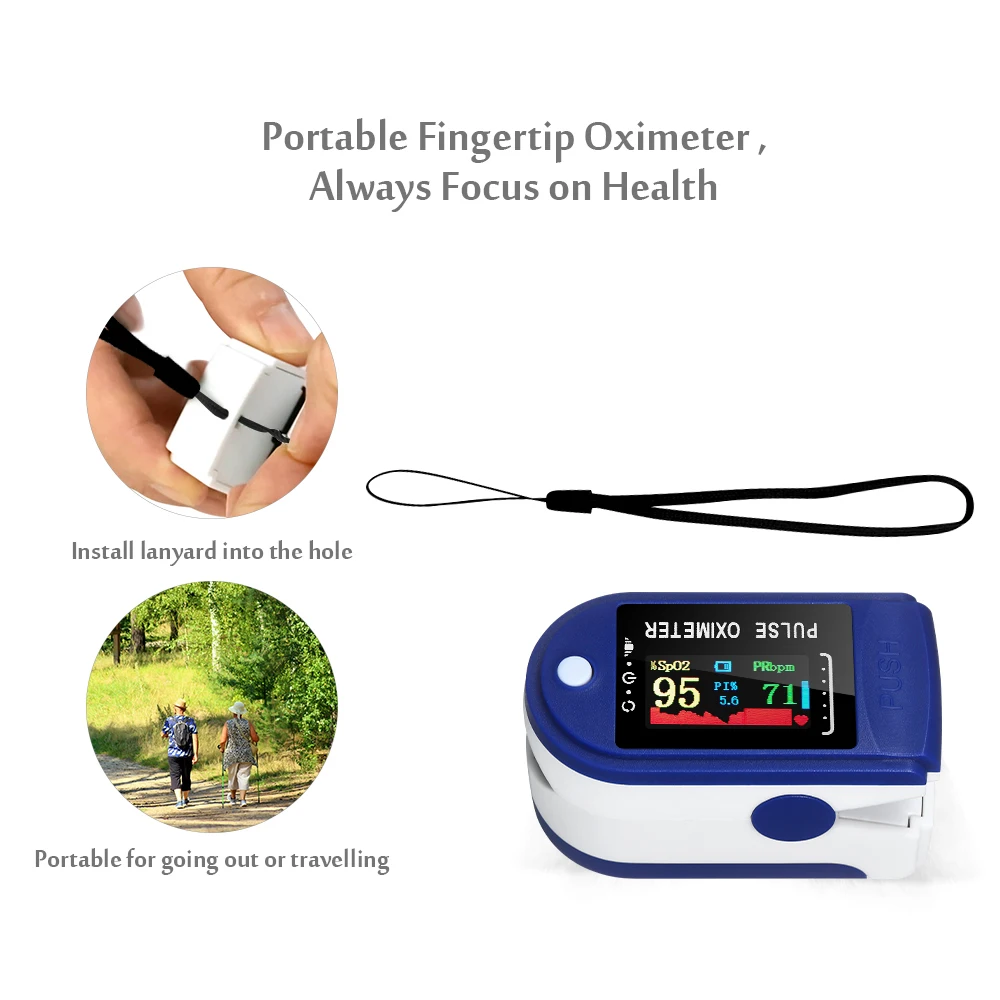 Medical Finger Pulse Oximeter Blood Oxygen Saturation Meter Heart Rate Monitor OLED Oximetro Baby Thermometer Infrared Digital