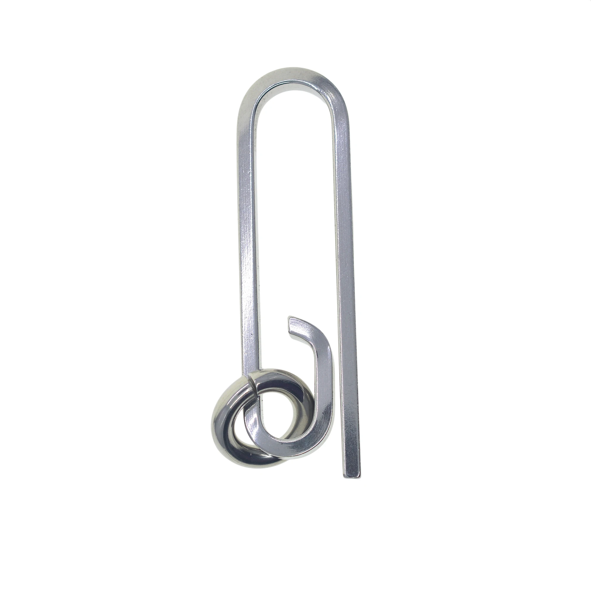 Super fine extra strong 304 stainless steel square wire Simple oval U paper clip hook Keychain key Holder FOB lanyard EDC DIY