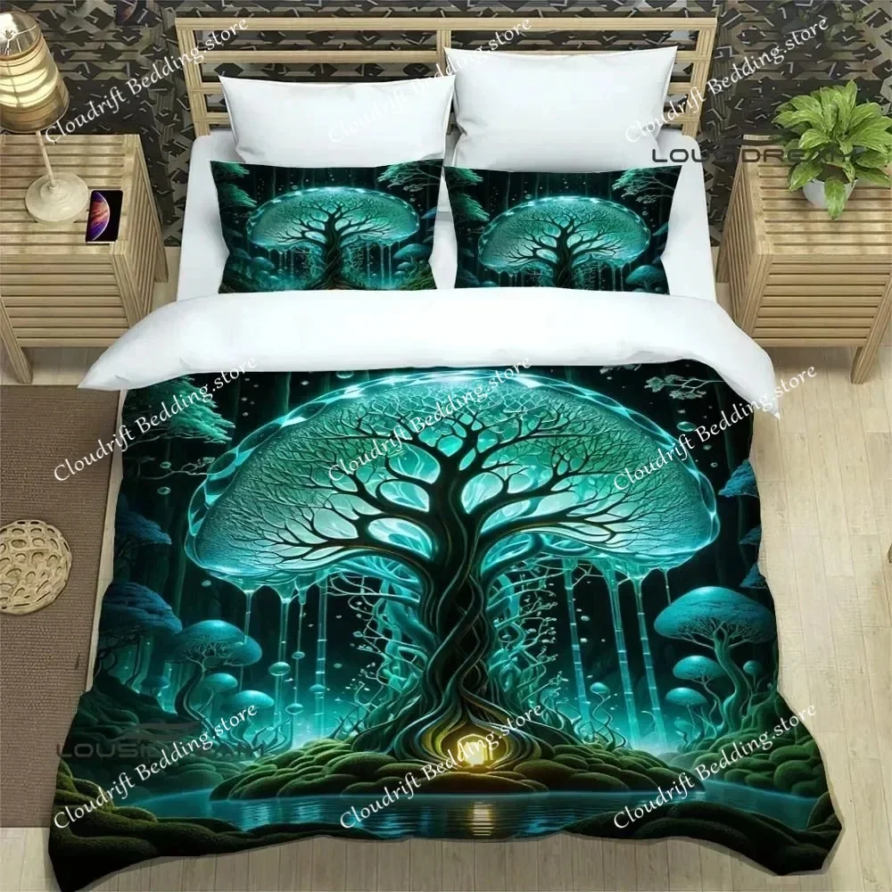3D Print Tree of Life Printed Bedding Sets Exquisite Bed Supplies Set Duvet Cover Set Luxury Birthday Gift Quilt Cover
