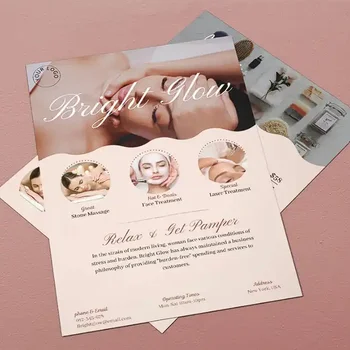 100/200/300 ชิ้นบริการการพิมพ์กระดาษที่กําหนดเอง A5 A6 ธุรกิจการตลาดโฆษณาใบปลิวสําหรับธุรกิจ