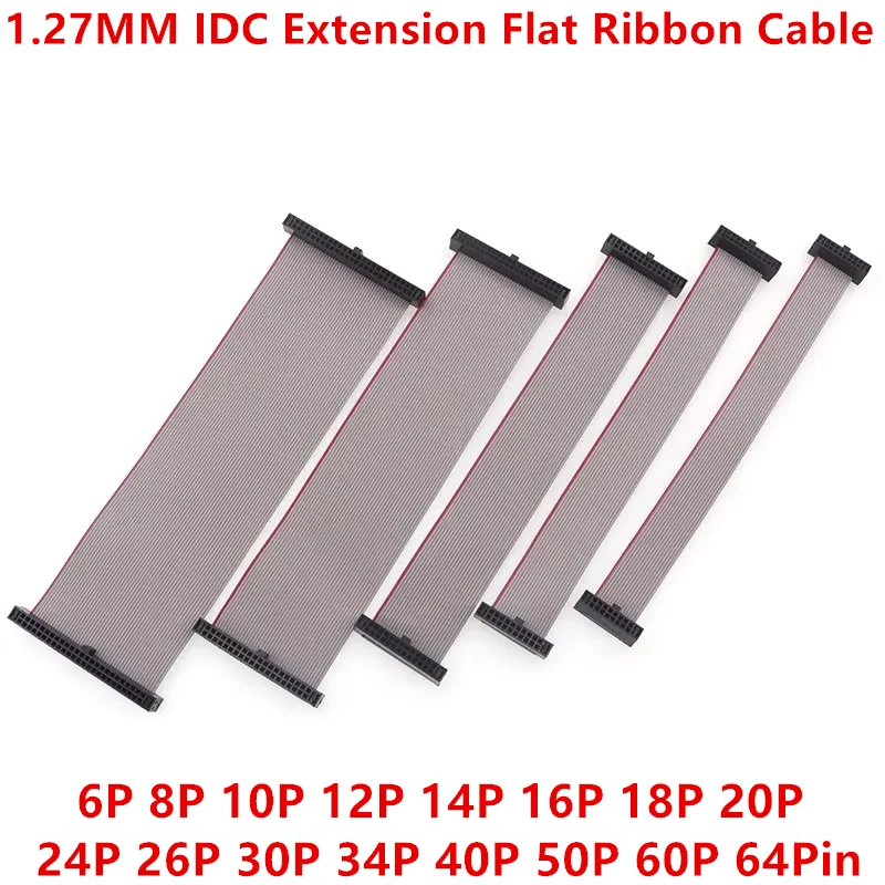 1 Pcs 1.27mm Flat Ribbon Cable Extension 6-64 Pin 10-60cm for ISP JTAG DAP AVR - IDC Cable