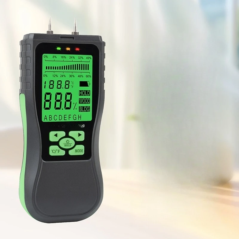

Wooden floor, moisture meter, digital display thermometer